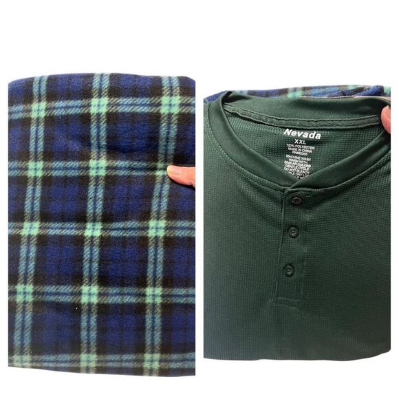 Nevada Men’s PJ Set Sz XXL Blue/Green  NWOT - Picture 1 of 8